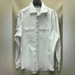 Stenstrom Slimline Twill Western Shirt White Size XXL